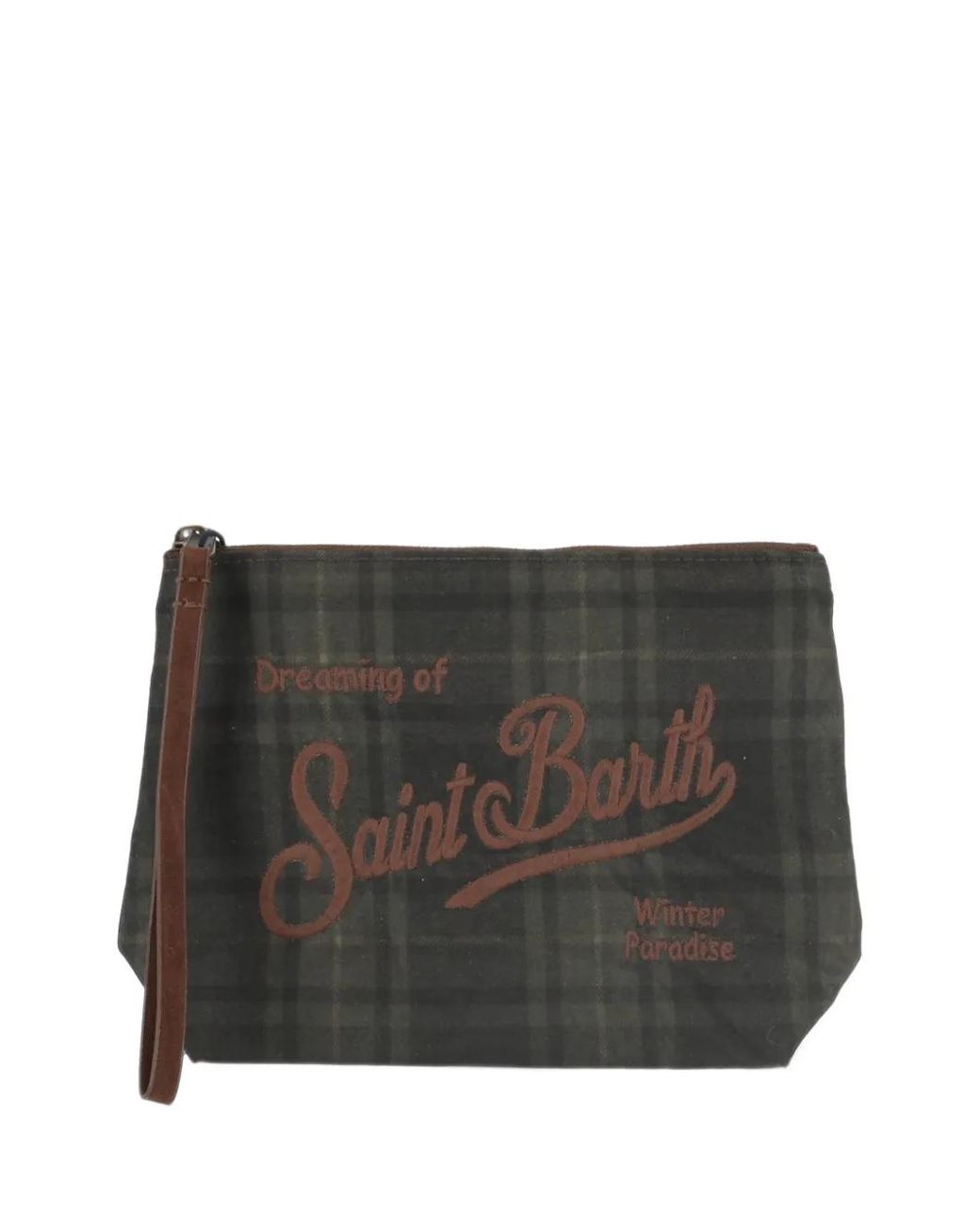 Mc2 Saint Barth Gray Pochette Aline À Motif Tartan