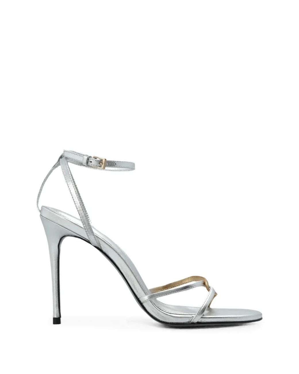 Black Suede Studio White Miley Leather Sandals