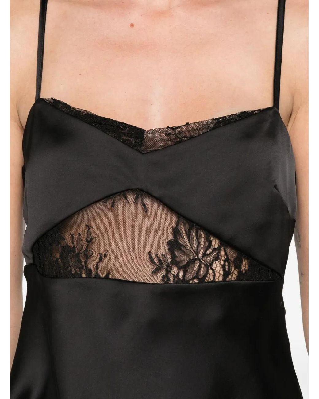 Imperial Black Lace-Trim Top