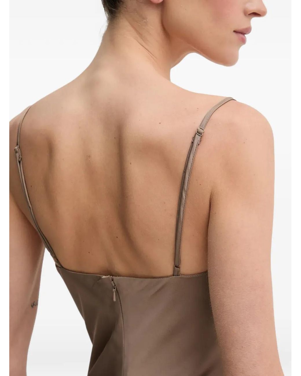 Bardot Natural Monroe Cowl-Neck Maxi Dress