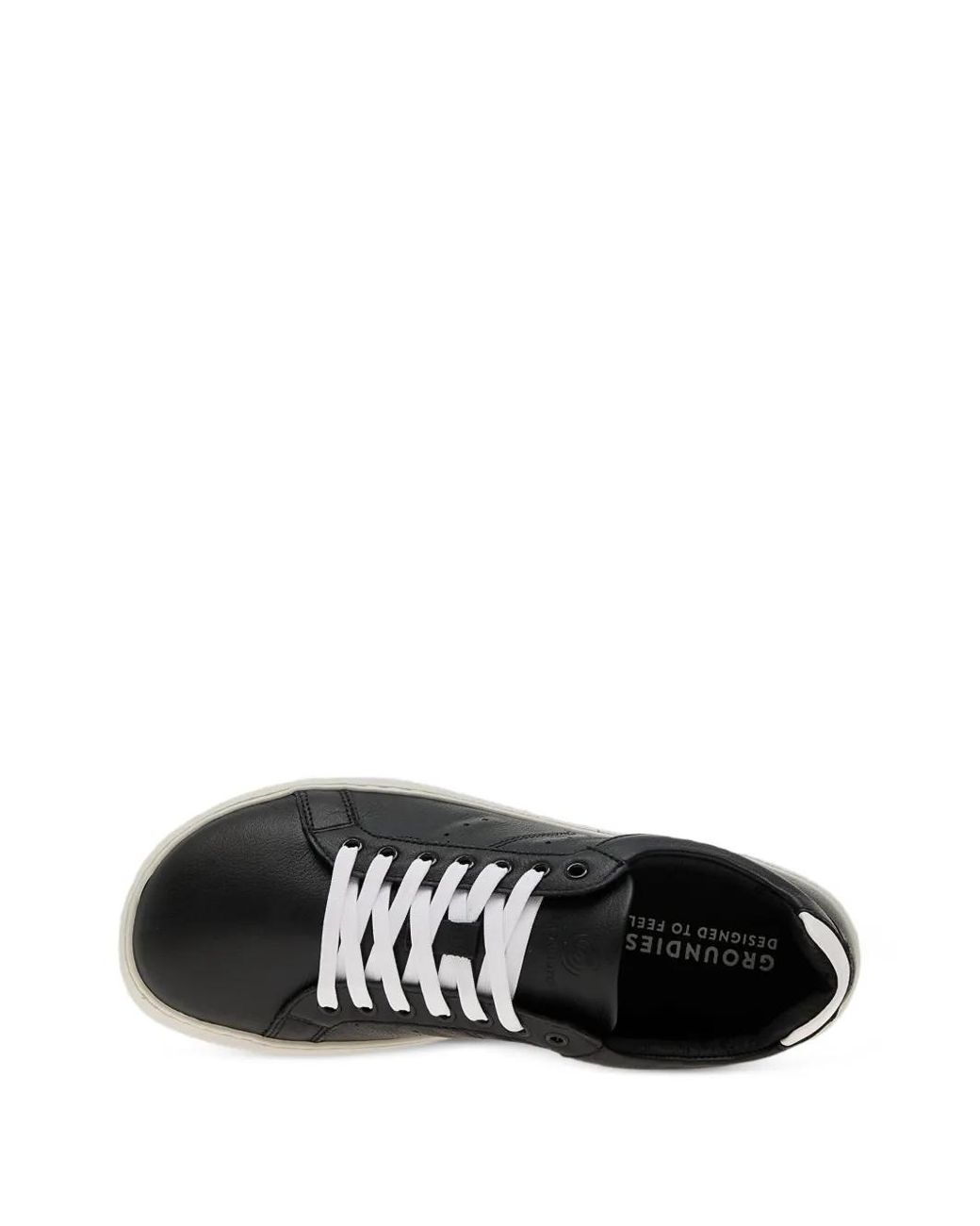 Groundies Black Round-Toe Lace-Up Sneakers