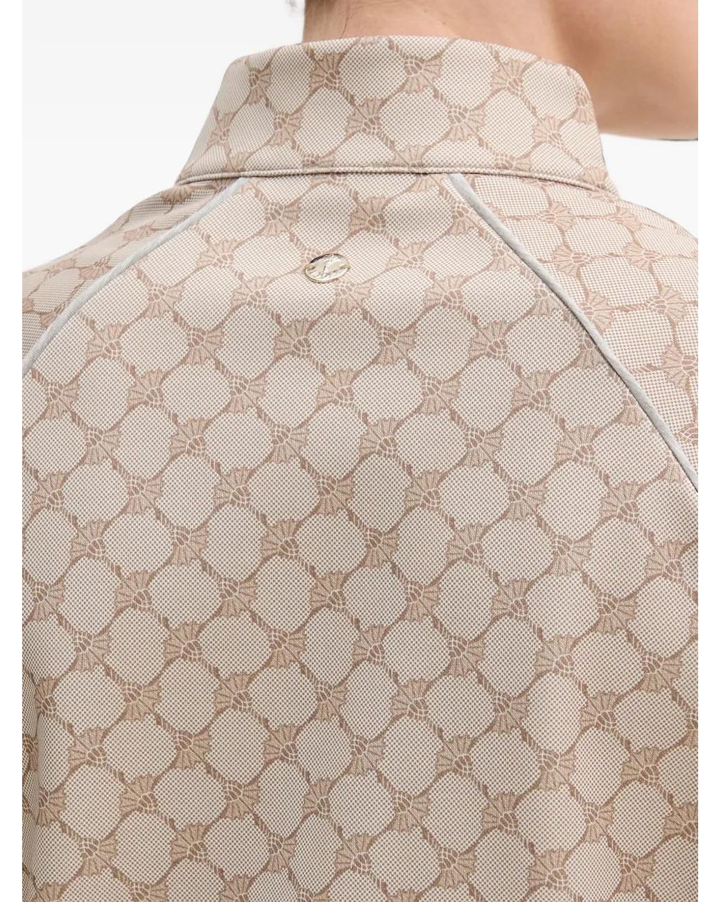 Joop! Natural Monogram-Pattern Zip-Up Jacket