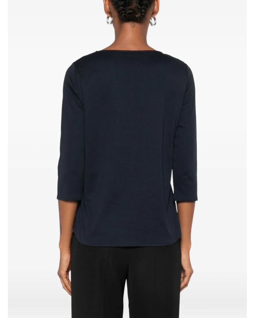 Shirt C-zero Blue Crew-Neck Straight-Hem T-Shirt