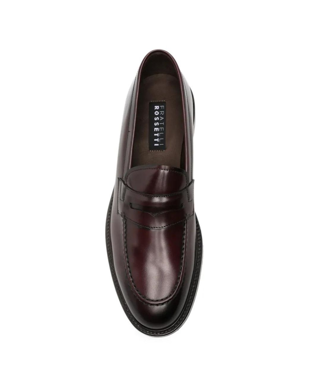 Fratelli Rossetti White Polished-Finish Penny Loafers for men