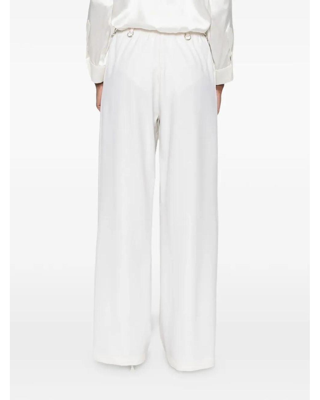 MEDEA White Ring-Embellished Trousers