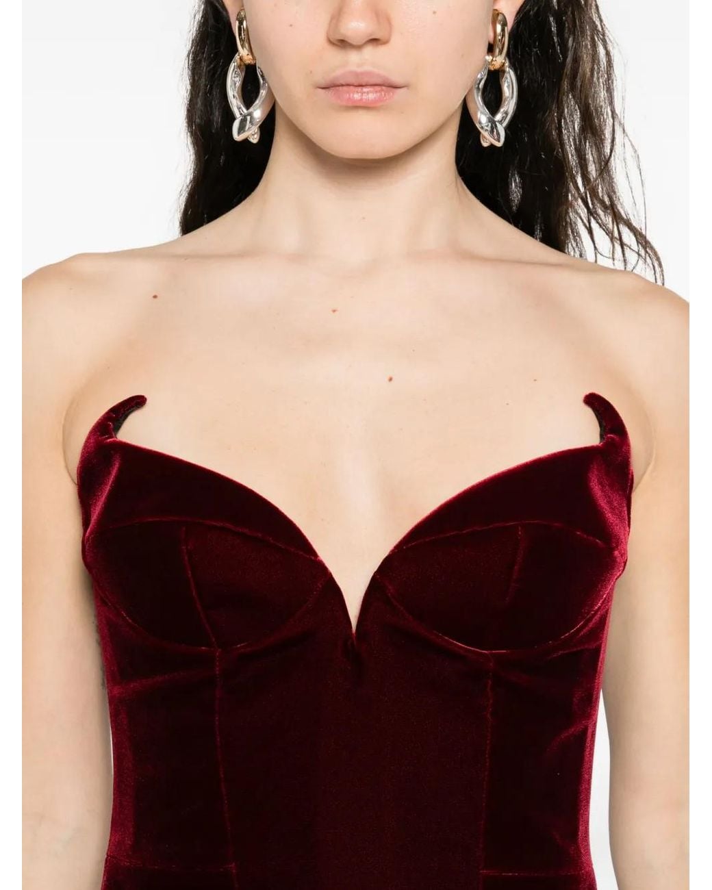 Mugler Fluwelen Mini-Jurk in het Purple