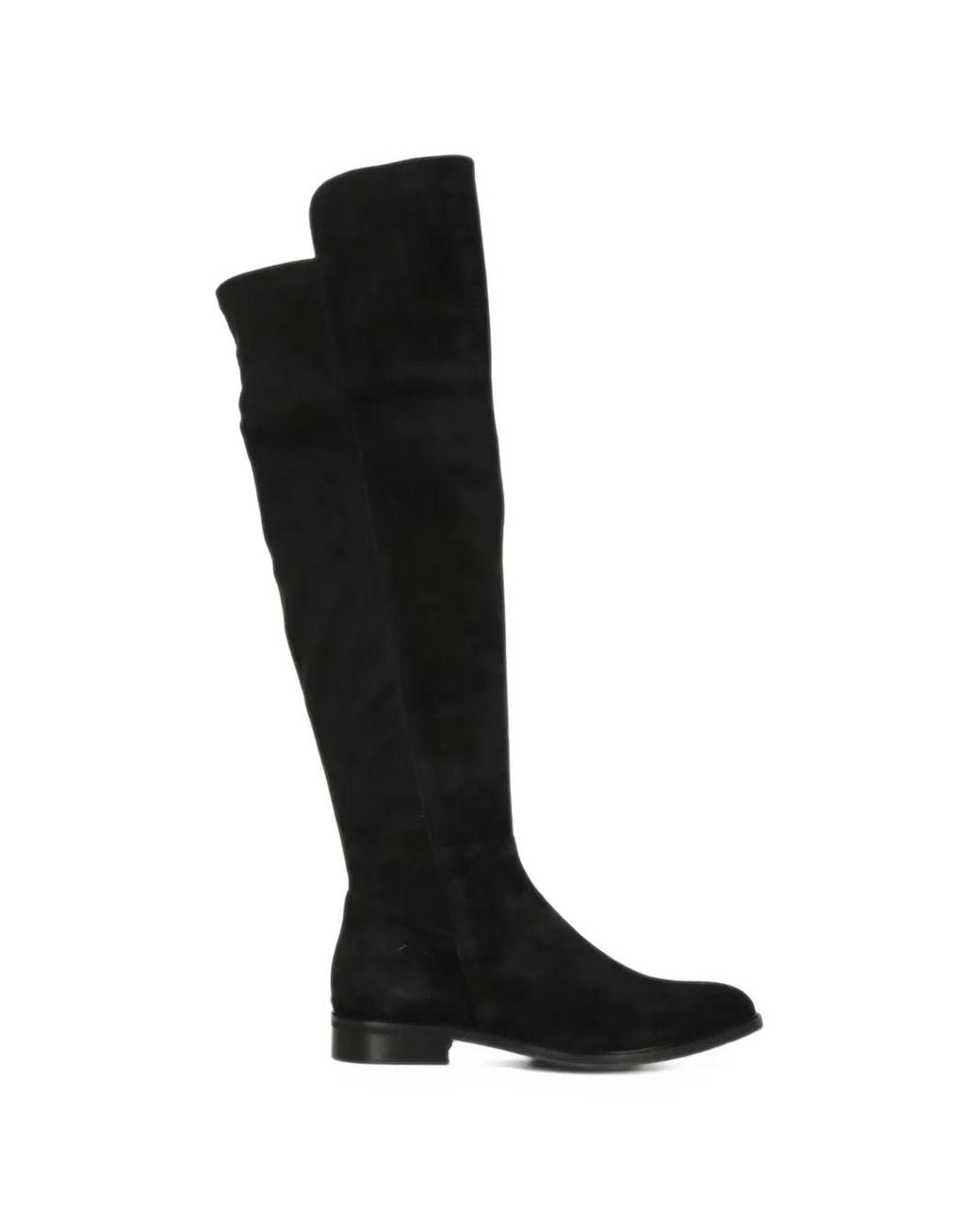 Julie Dee Black Suede Over-The-Knee Boots