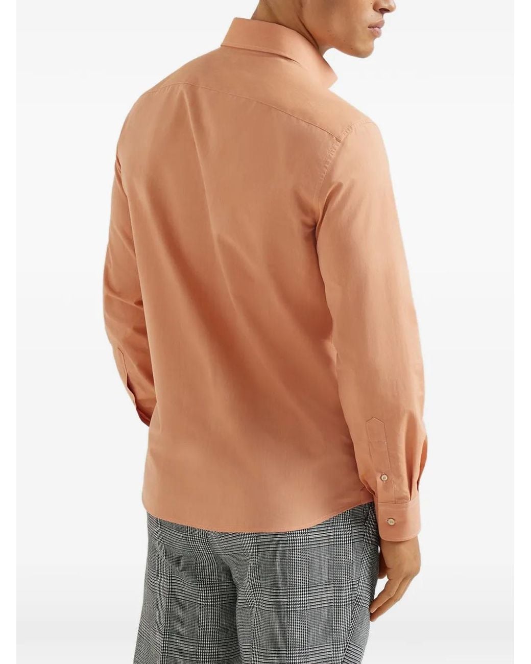 Brunello Cucinelli Pink Poplin Shirt for men