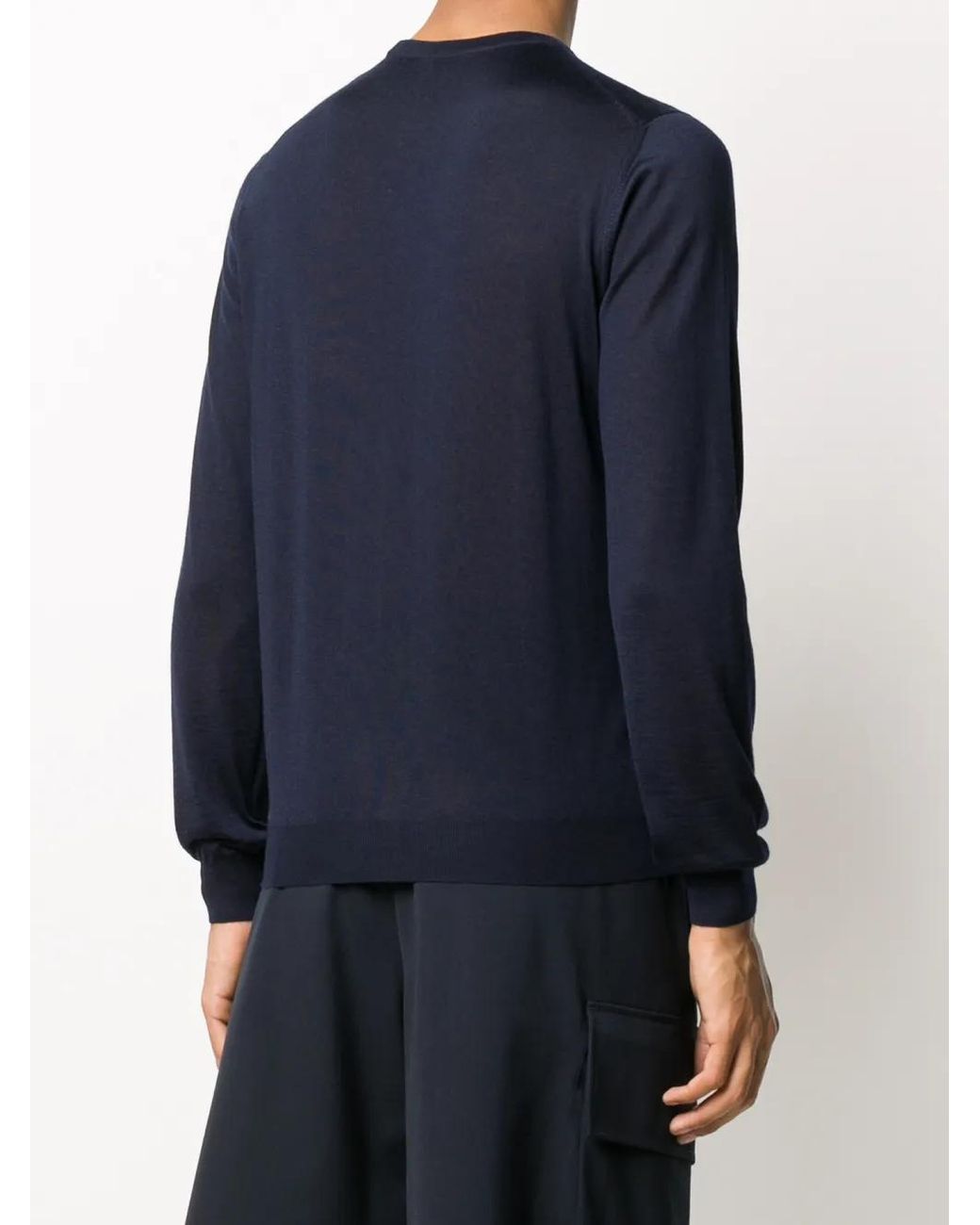 Malo Blue Fine Knit Jumper for men