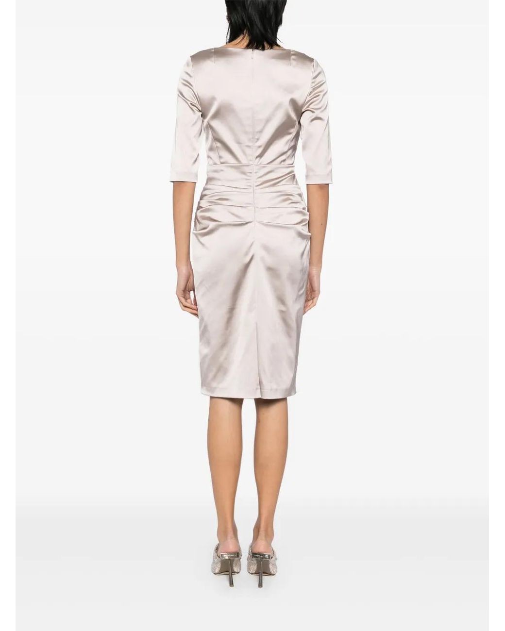 Talbot Runhof Gray Draped Detailing Dress