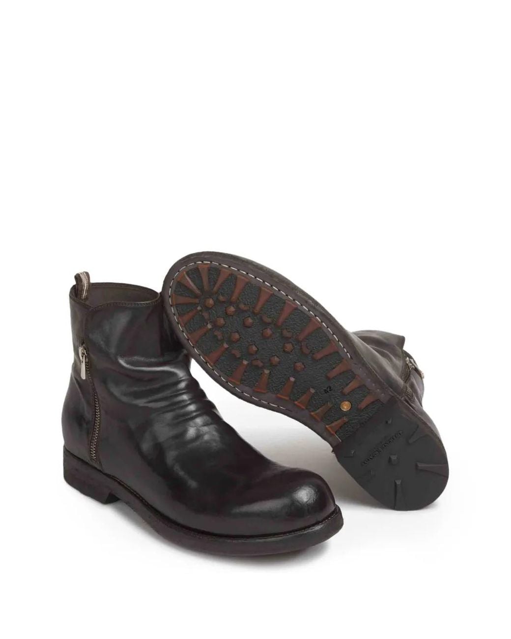 Officine Creative Black Ruched Side-Zip Boots for men