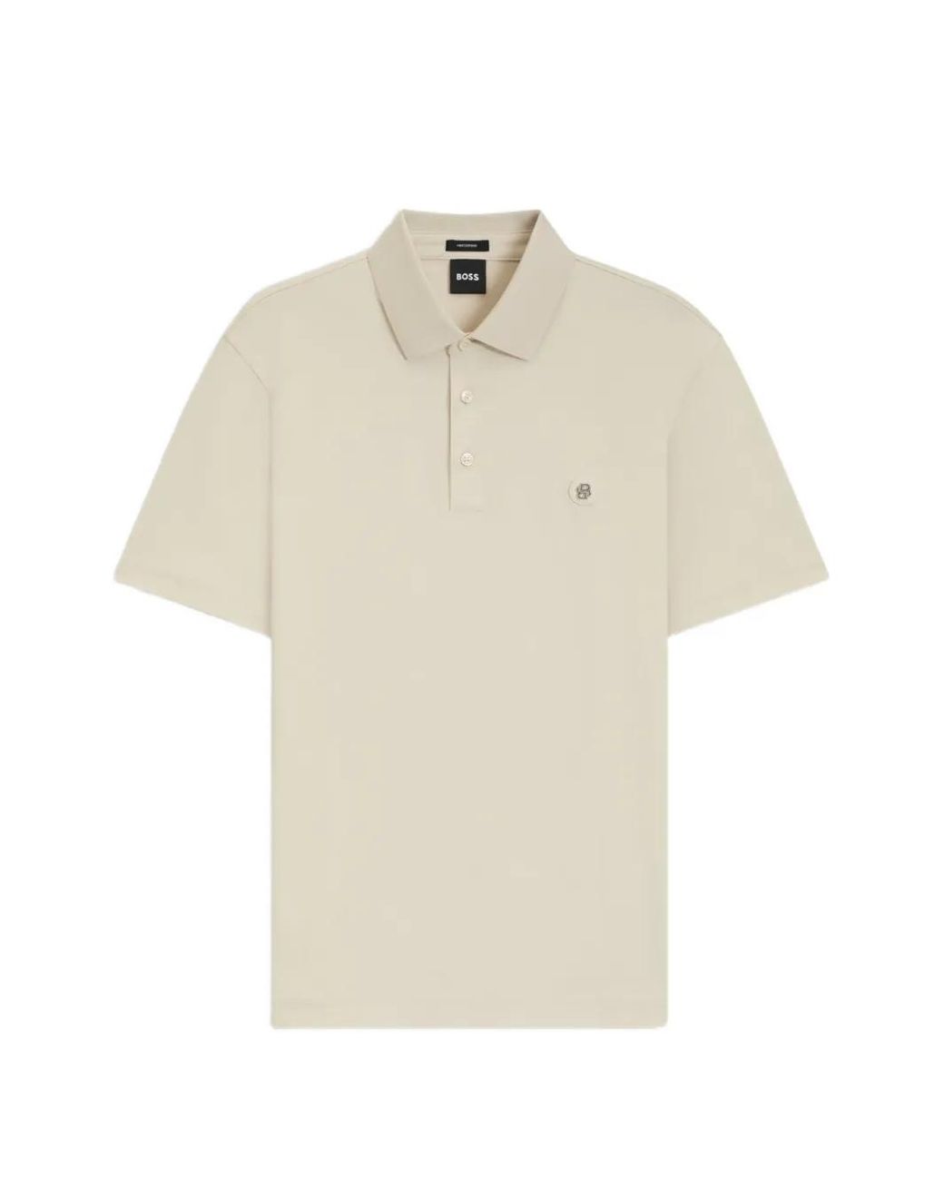 Boss White Double Monogrammed Polo Shirt for men