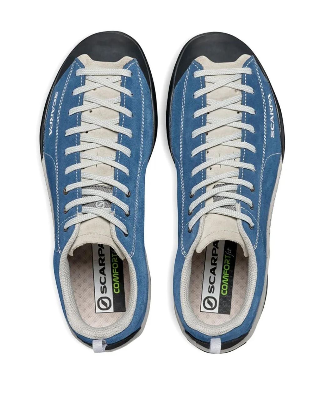 SCARPA Blue Logo-Print Suede Sneakers