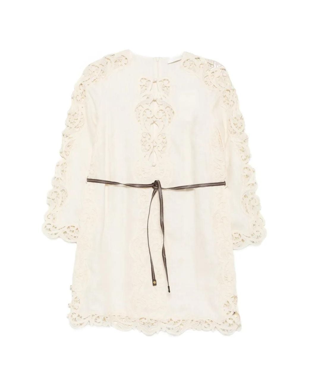 Zimmermann Natural Awaken Embroidered Mini Dress