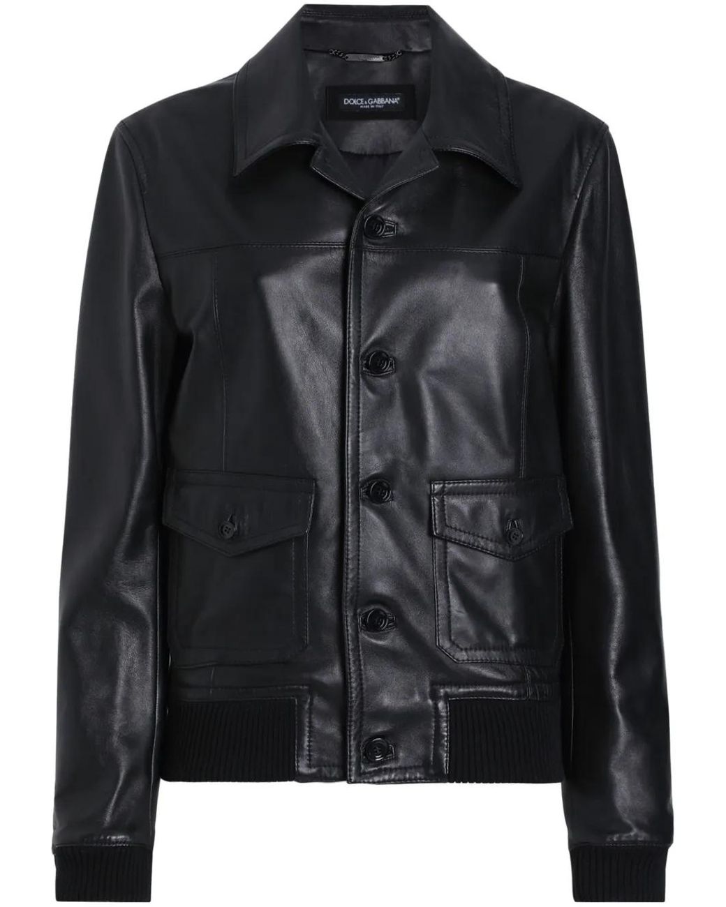 Dolce & Gabbana Black Leather Jacket