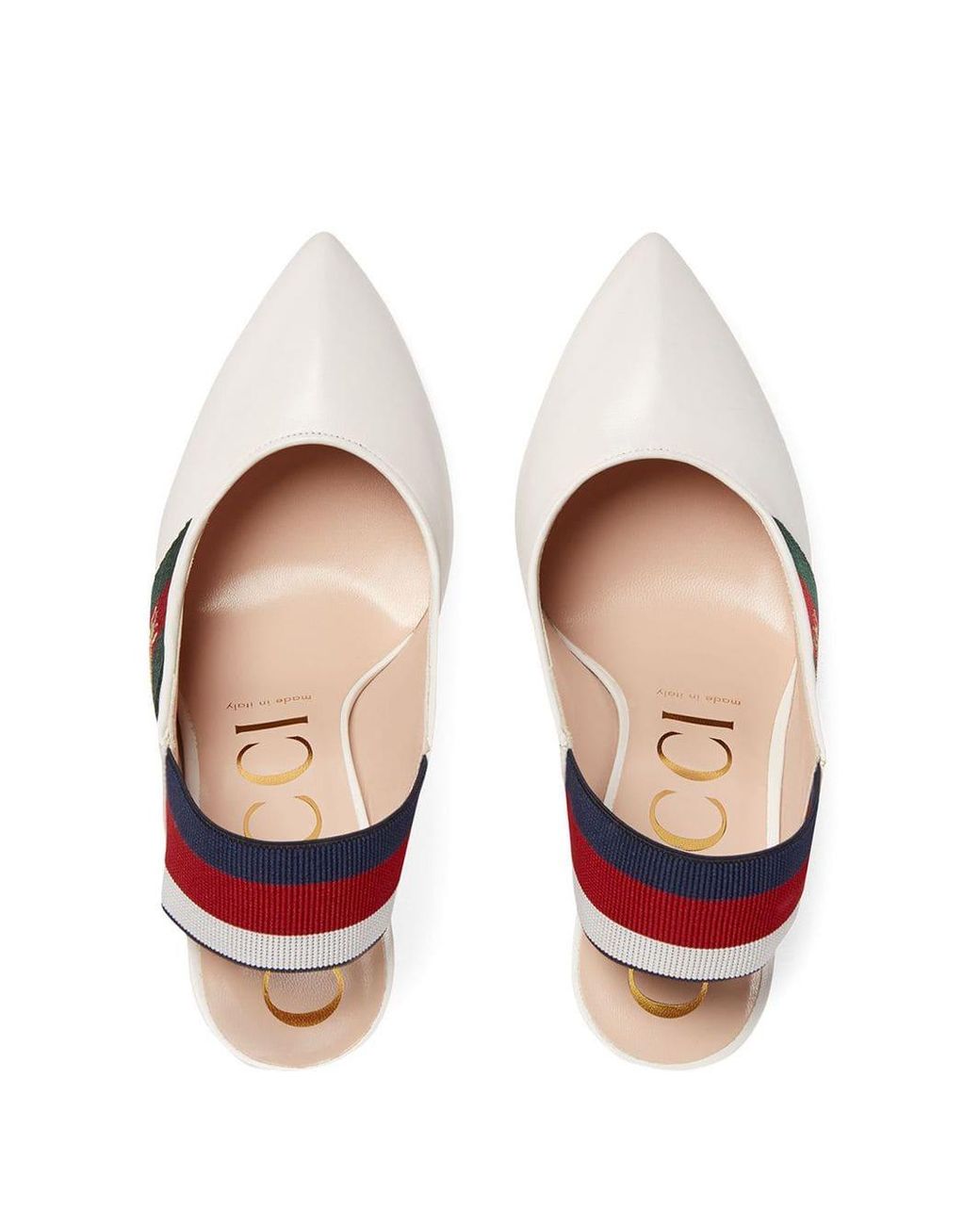 gucci leather web slingback pump