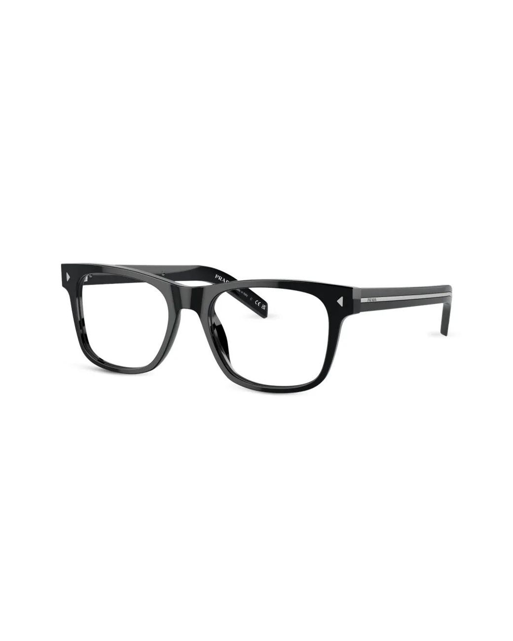 Prada Brown Rivet-Detail Square-Frame Glasses for men