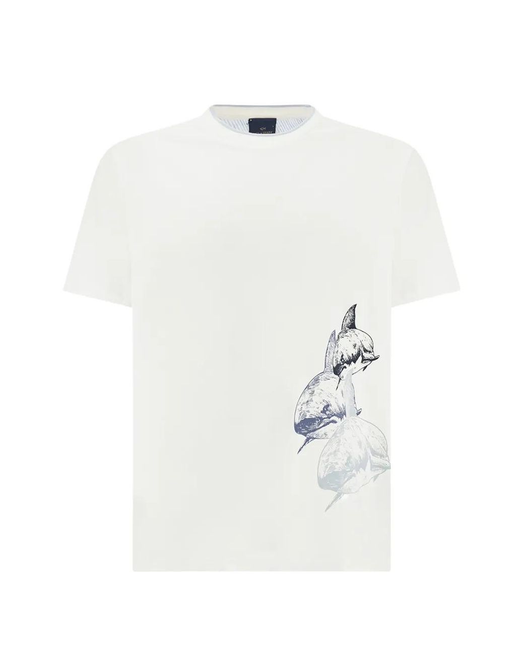 Paul & Shark White Shark-Print Cotton Jersey T-Shirt for men