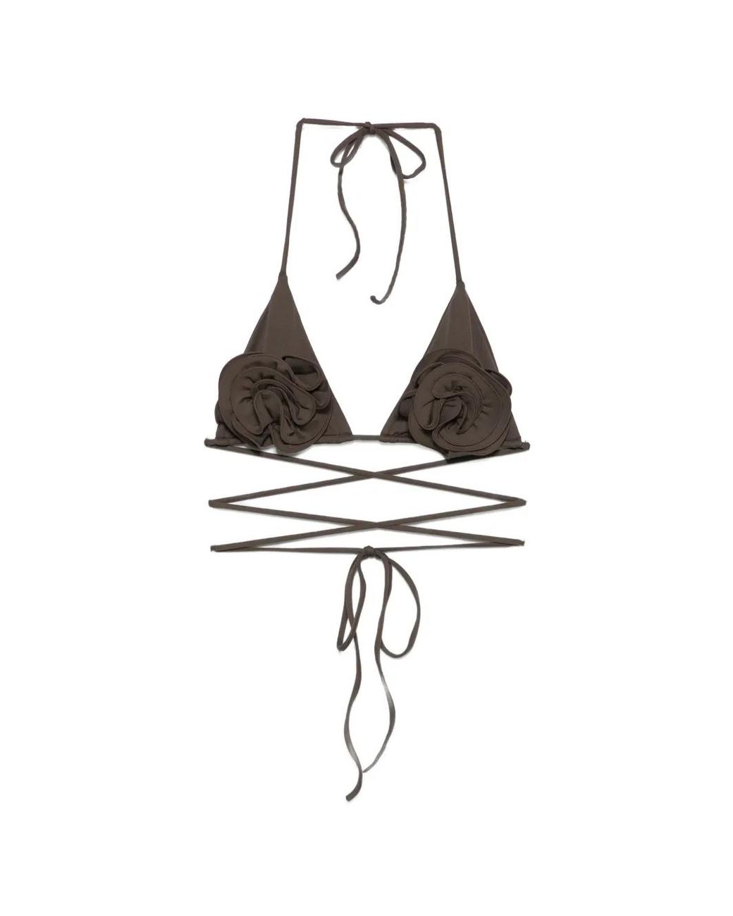 Magda Butrym White Wrap-Around Halterneck Bikini Top