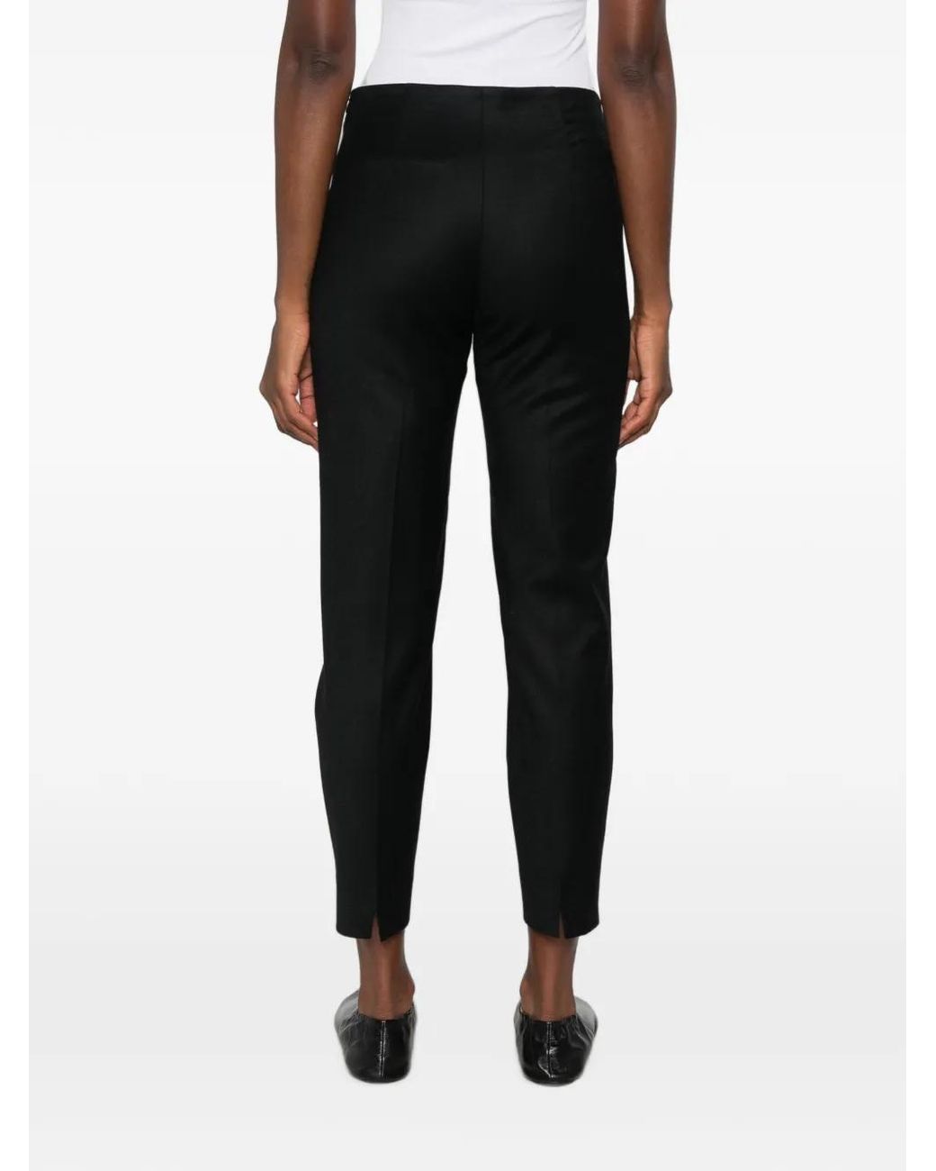 Berwich Black Pressed-Crease Cropped Trousers