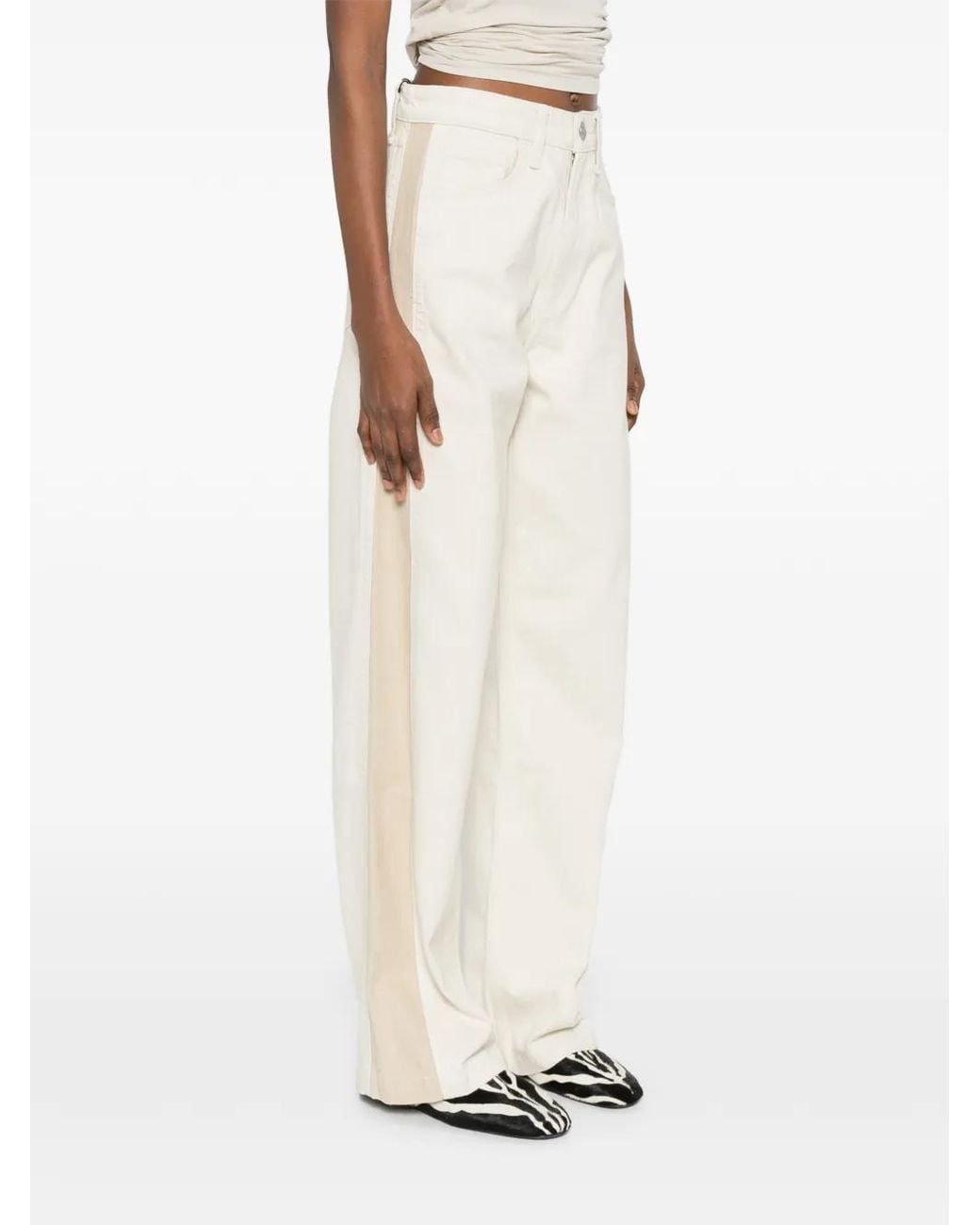 Rag & Bone White Logan Side-Stripe Jeans