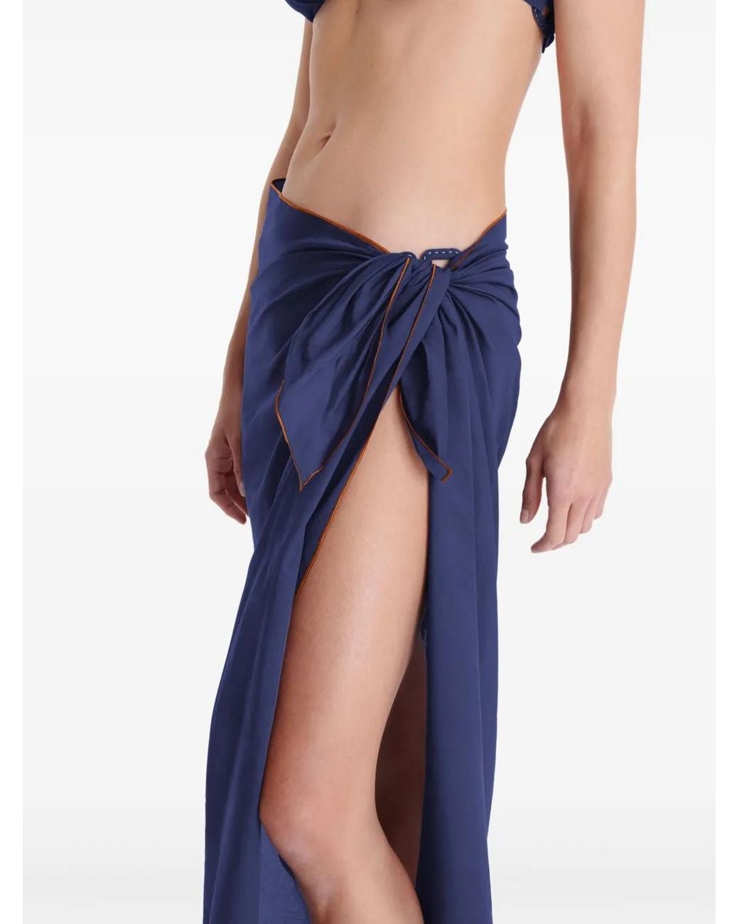 Eres Blue Cabine Logo-Embroidered Sarong