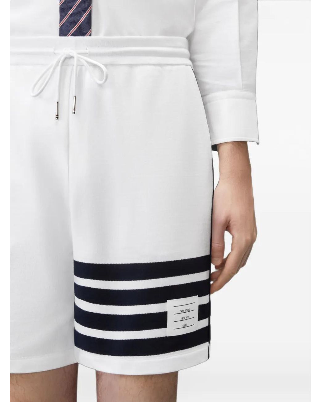 Thom Browne Blue Loopback 4-Bar Sweatshorts for men