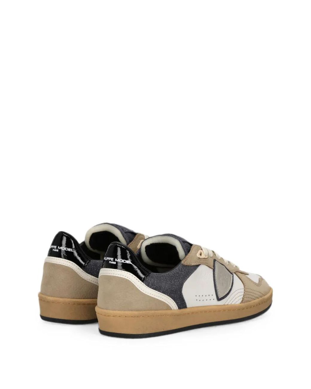 Philippe Model White Logo-Patch Panelled Sneakers