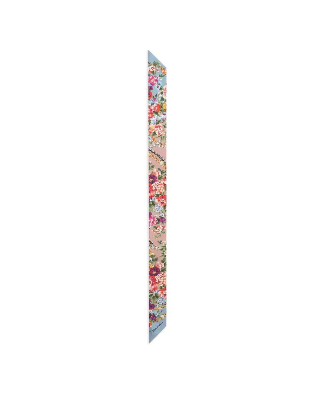 Dolce & Gabbana White Bandeau En Sergé De Soie À Imprimé Bouquets De Roses