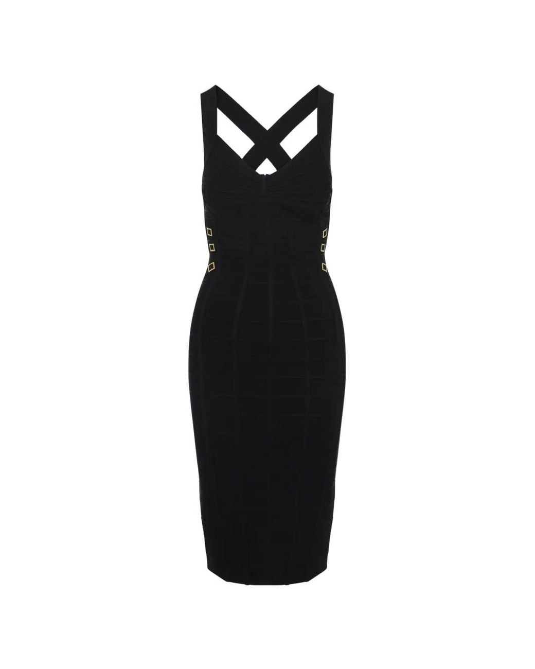 Elisabetta Franchi Black Knit Midi Dress