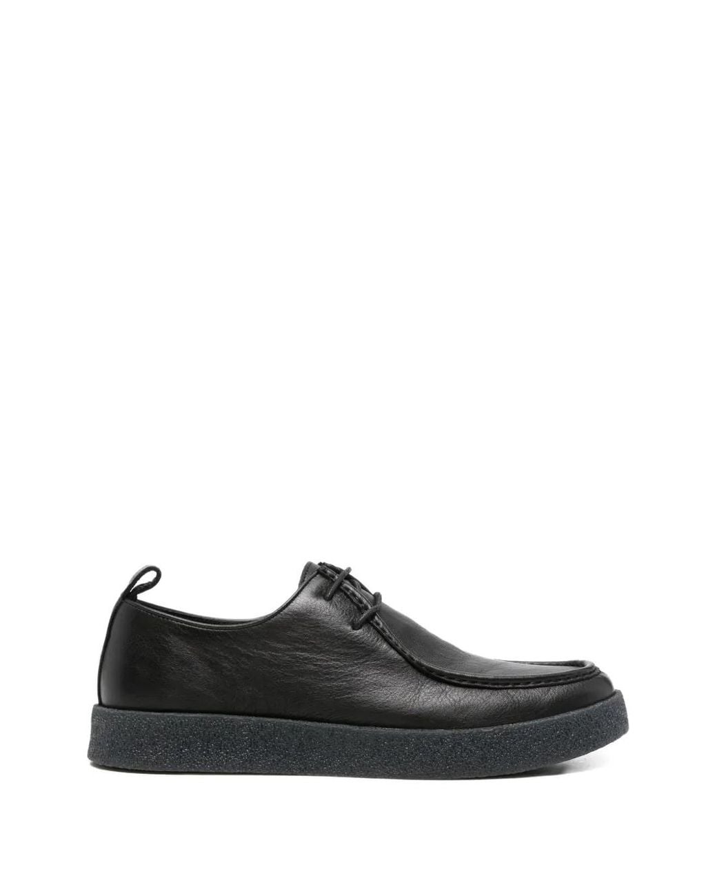 SERGIO MORETTI FIRENZE Black Lace-Up Leather Derby Shoes for men