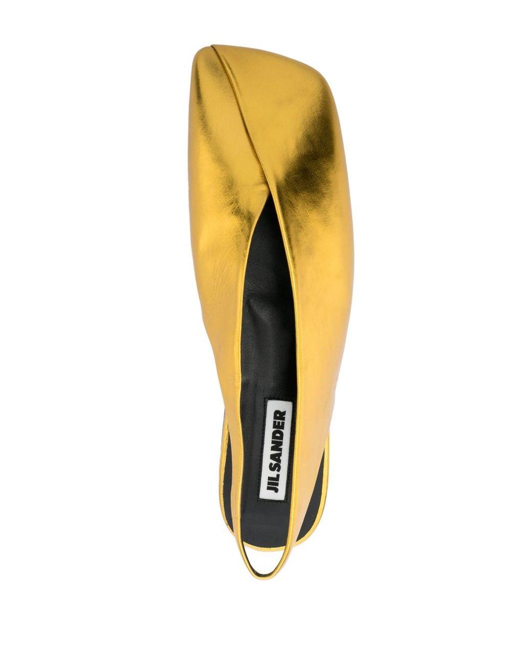 Jil Sander Square toe Metallic Ballerina Shoes in Yellow   Lyst
