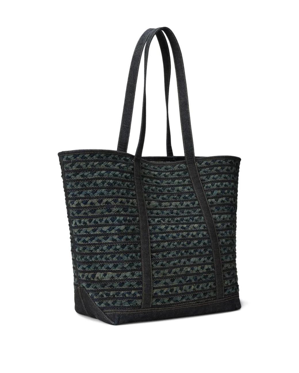 RRL Black Sac Cabas À Design Tressé for men