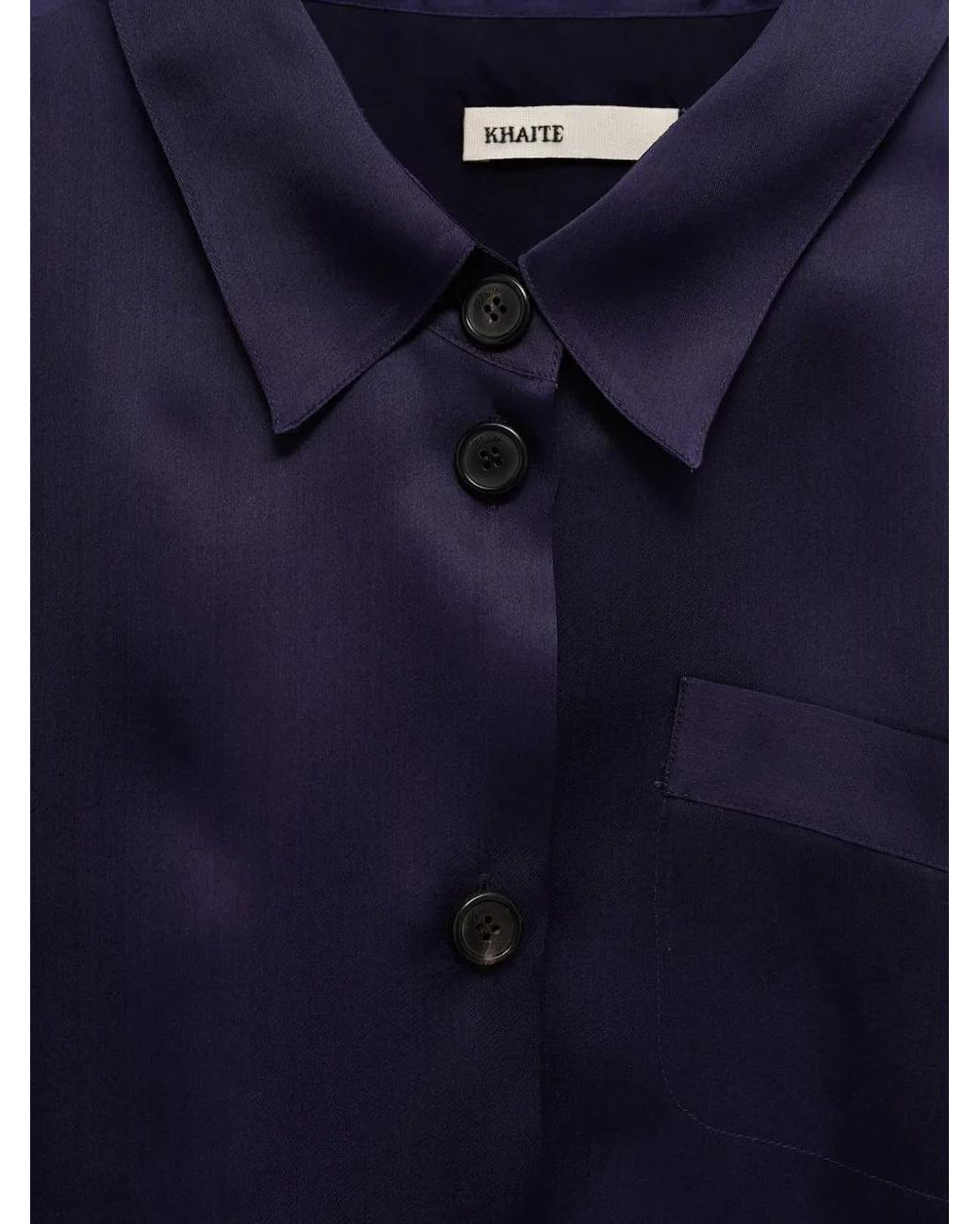 Khaite Blue Keefe Silk Shirt