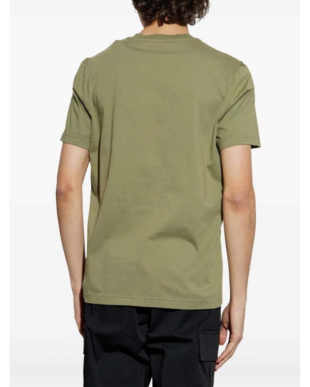 Moncler Green Logo-Patch T-Shirt for men