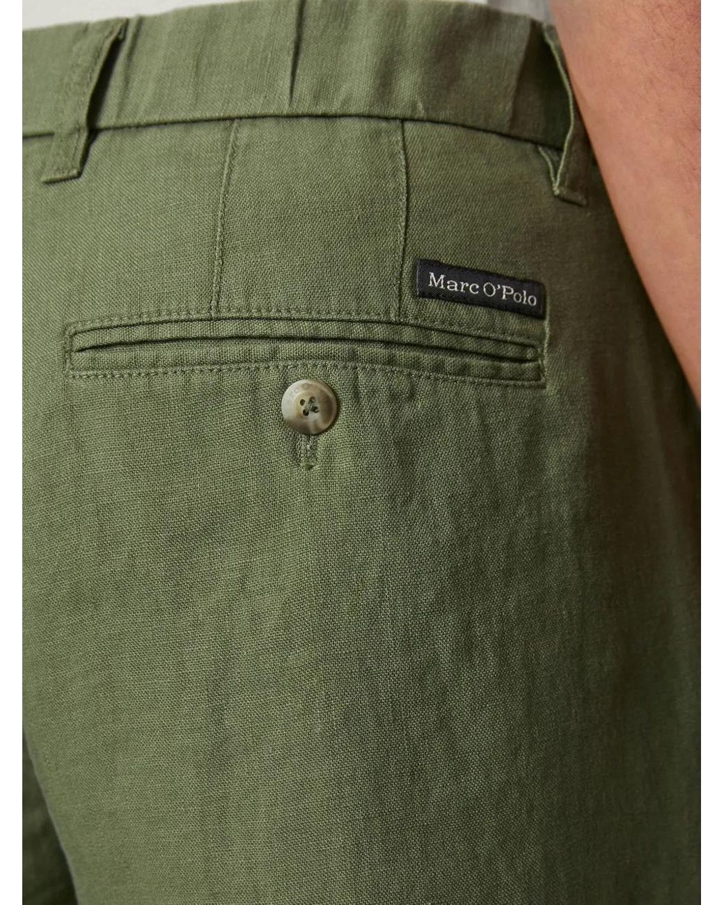 Marc O' Polo Green Dart-Detail Chino Trousers for men