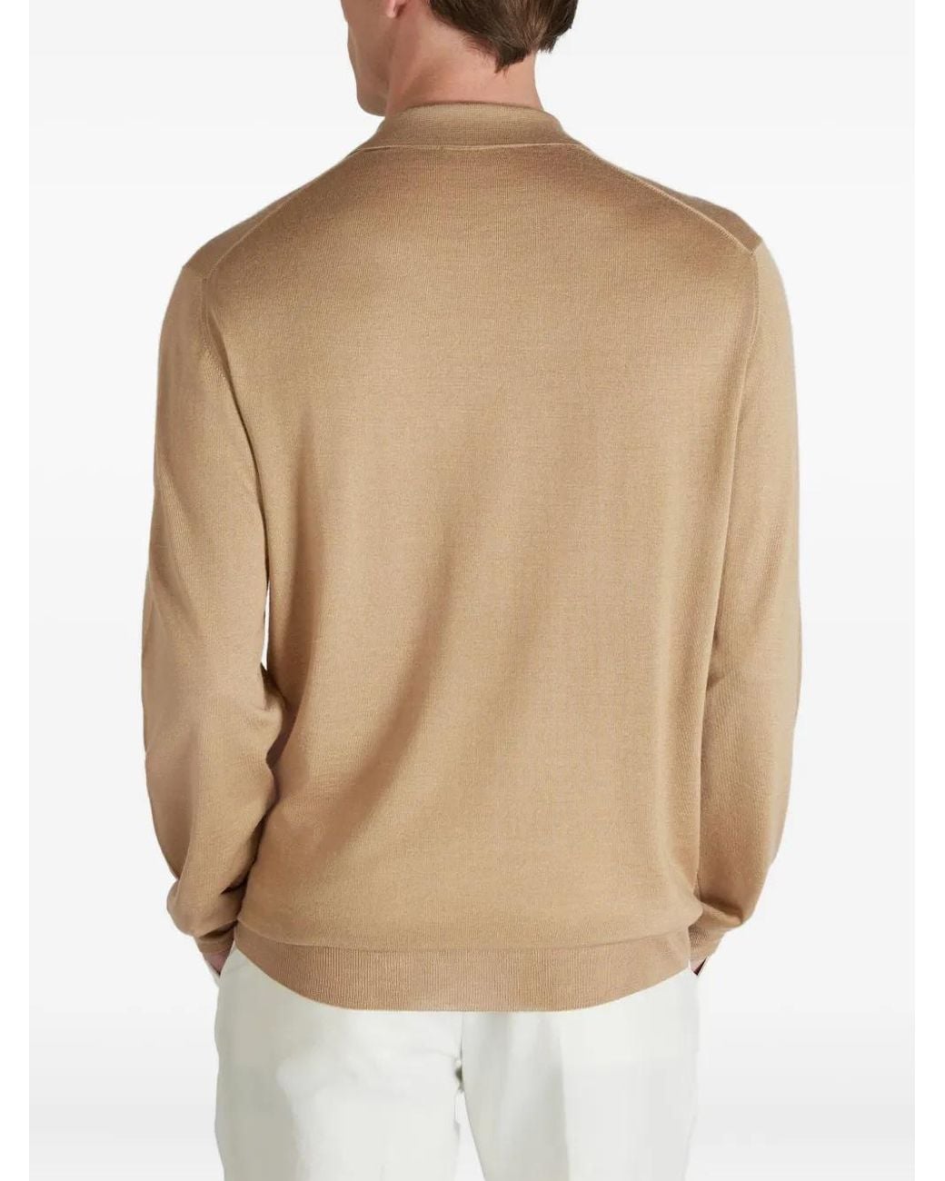 Zanone Natural Cashmere Silk Polo Shirt for men