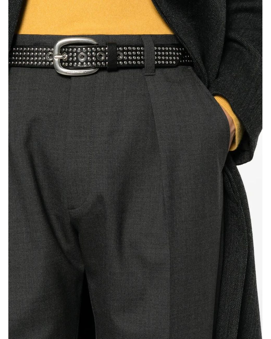Sandro Black Wide-Leg Wool Trousers for men