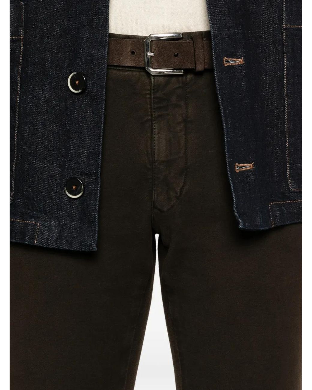 Incotex Black Buttoned Trousers for men