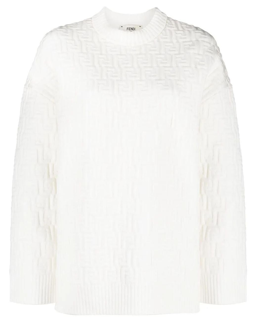 Fendi White Pullover Mit Muster
