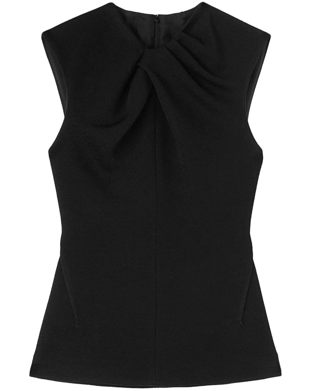 Jil Sander Black Pleat-Detailing Sleeveless Top