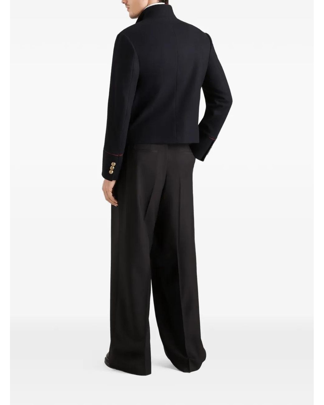 Dolce & Gabbana Black Exclusive Wool Faille Trousers for men