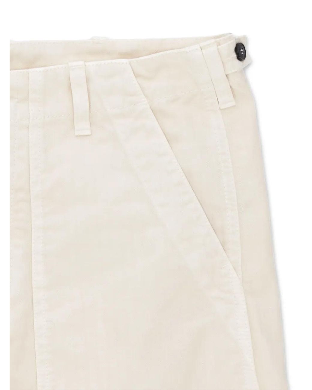 Fortela White Newfatigue Patch-Pocket Trousers for men