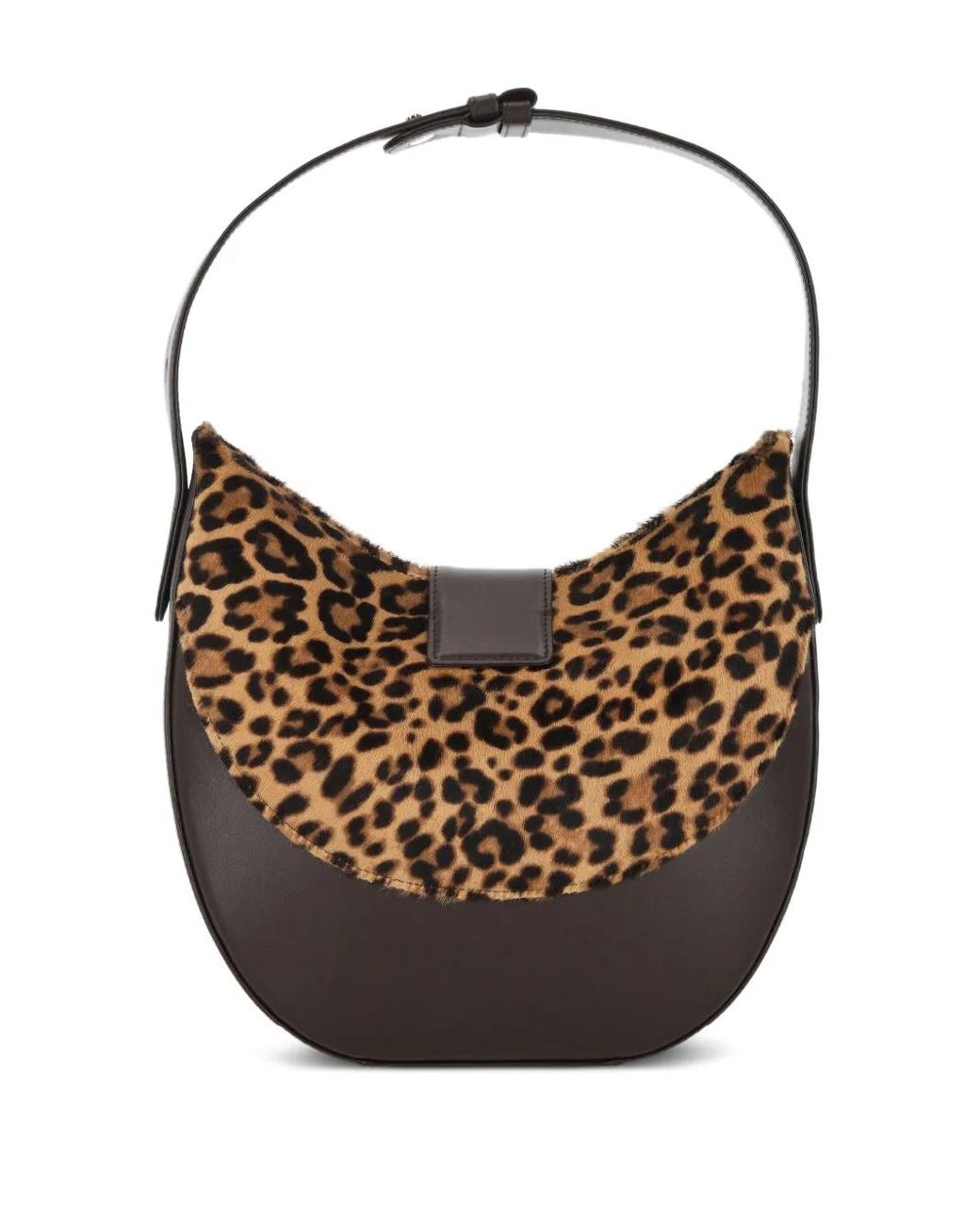 Rodo Brown Leopard-Print Shoulder Bag