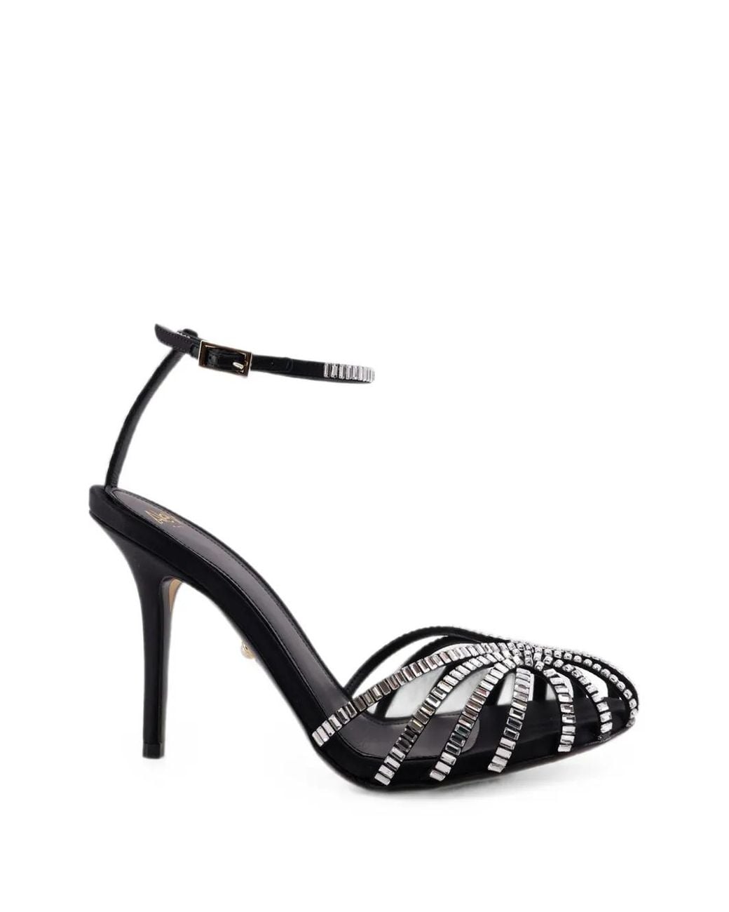 ALEVI Black Penelope Crystal-Embellished Sandals