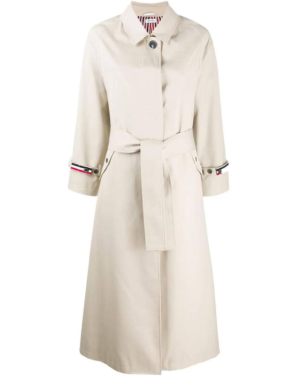 Thom Browne Waterdicht Katoenen Twill Raglan Trenchcoat in het Natural