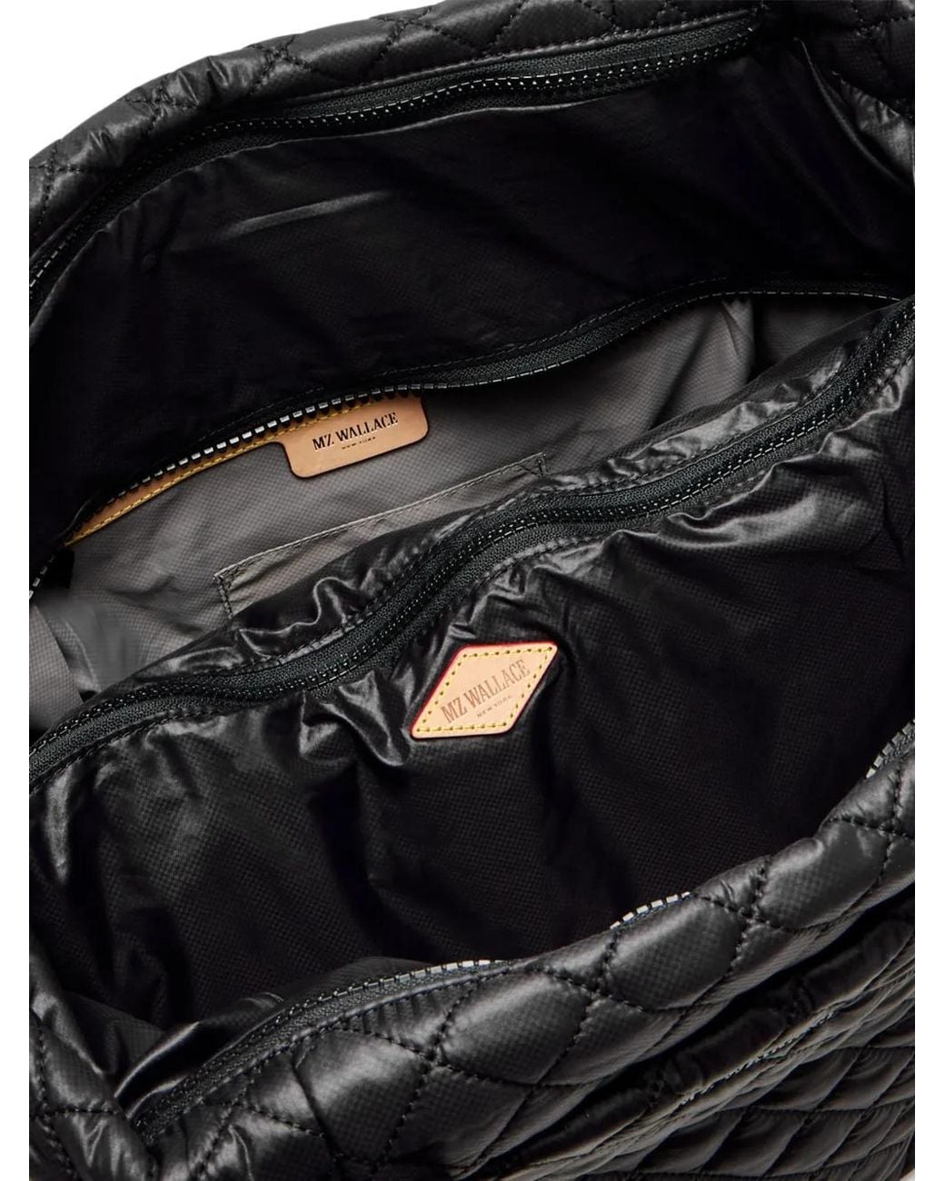 MZ Wallace Black Medium Metro Deluxe Quilted Top Handle Tote Bag