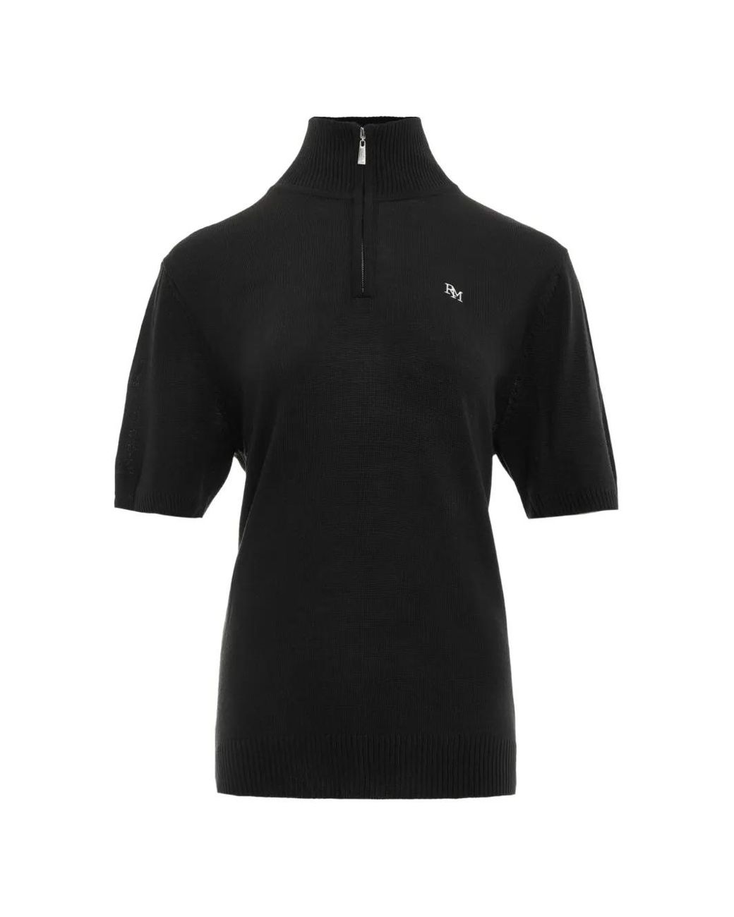 Rally Movement Black Half-Zip Short-Sleeve Sweater