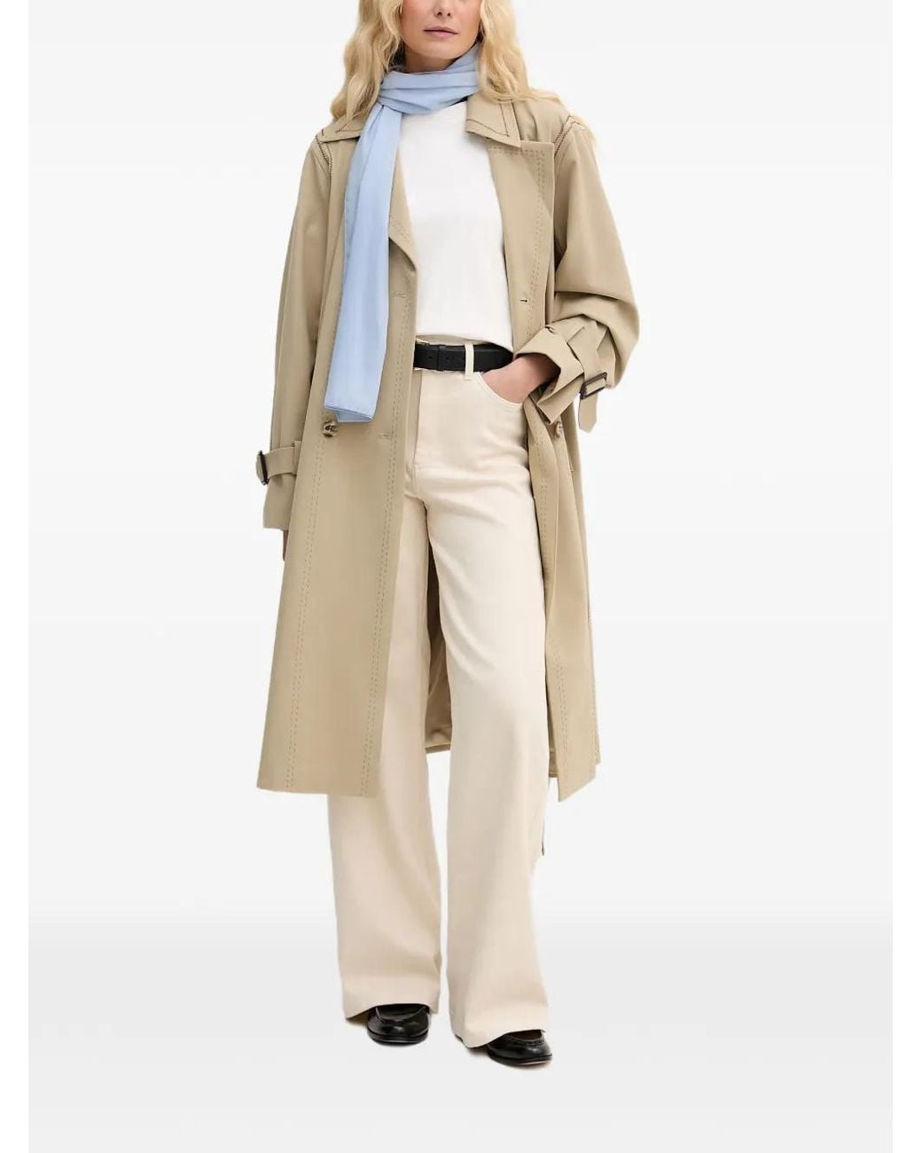 Mos Mosh Natural Manteau Mmscout Zani À Coutures Contrastantes