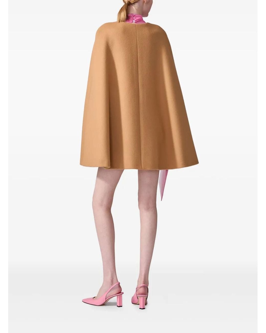 Carolina Herrera Brown Wool Cape